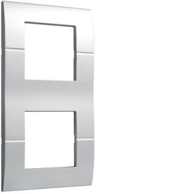 Рамка Hager вертикальна 2х2М Systo титан (WS408T)