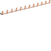 Шина Hager з'єднувальна штирьова, 1-полюсная на 12 модулів, з ізоляцією, 10мм2 (KB163A)