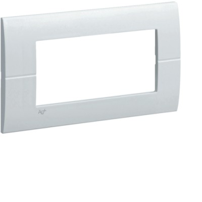 Рамка Hager горизонтальна без верт.перегородок 4М Systo біла антибактеріальна (WS410H)
