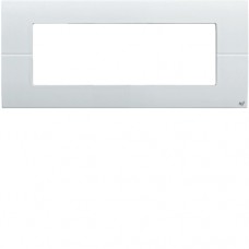 Рамка Hager горизонтальна без верт.перегородок 6М Systo біла антибактеріальна (WS411H)