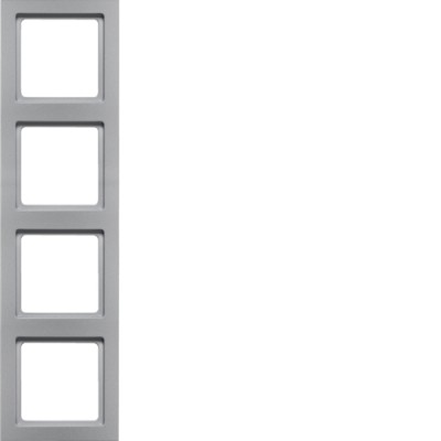 Рамка Berker 4Х алюминий, Q.3 (10146094)