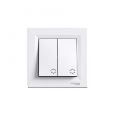 Вимикач/перемикач Schneider Electric Asfora двухлавишный (сх. 6+6) білий (EPH0600121)