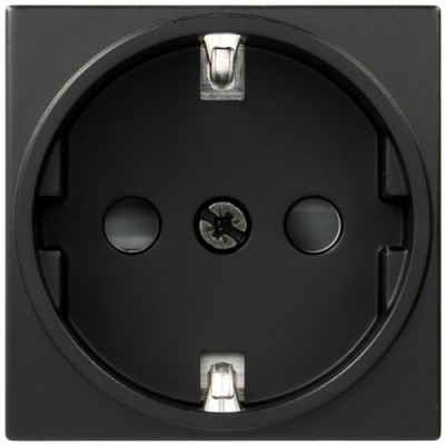 Розетка Hager з з/к з захистом контактів QuickConnect 2М Systo антрацит, 16А/250В (WS160N)