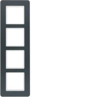 10146186 Рамка 4Х пластиковий антрацит, Q. 7