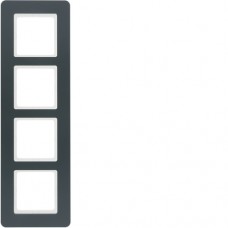 10146186 Рамка 4Х пластиковий антрацит, Q. 7