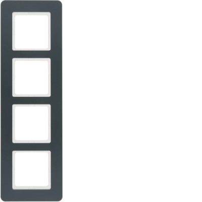 10146186 Рамка 4Х пластиковий антрацит, Q. 7