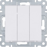 Выключатель Hager 3-клавишный Lumina-2, белый (WL0070)