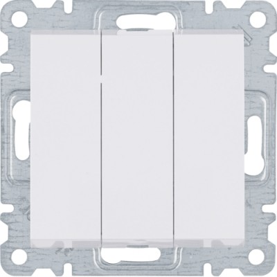 Выключатель Hager 3-клавишный Lumina-2, белый (WL0070)