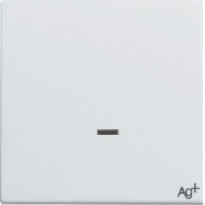 Выключатель Hager 1-тактовый, 1НО+1НЗ, с линзой, 2М Systo белый антибакт., 10А/250В (WS023H)