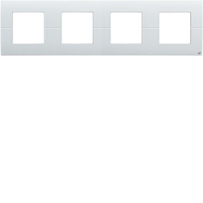 Рамка Hager горизонтальна 4х2М Systo біла антибактеріальна (WS404H)