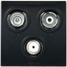 Розетка Hager ТВ-ФМ-САТ кінцева 2-входу 2М Systo антрацит (WS257N)