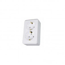 Розетка Schneider Electric PRIMA двойная с з/к и с з/ш., наружная IP20, белая (WDE001048)