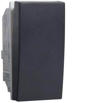 Выключатель Hager 1-тактовый, 1НОSysto антрацит, 10А/250В (WS027N)