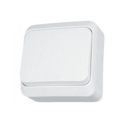 Выключатель Schneider Electric Prima одноклавишный накладной IP20, белый (WDE001010)