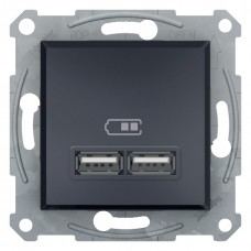 Розетка Asfora Schneider Electric USB 2,1A антрацит (EPH2700271)