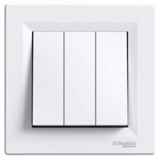 Выключатель 3-клавишный Schneider Electric Asfora белый (EPH2100121)