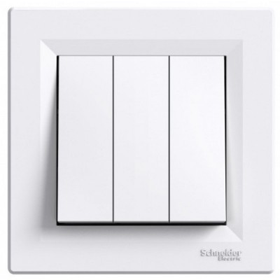 Выключатель 3-клавишный Schneider Electric Asfora белый (EPH2100121)