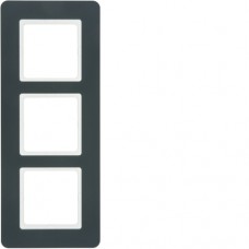 10136186 Рамка 3Х пластиковый антрацит, Q.7