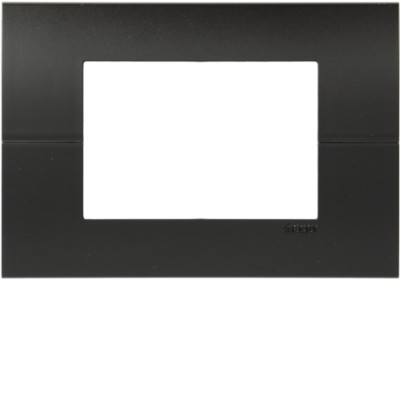 Рамка Hager горизонтальная без верт.перегородок 3М Systo антрацит (WS417N)