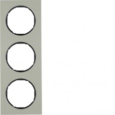 Рамка Berker 3-кратная нержавеющая сталь/черный, R.3 (10132204)