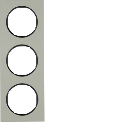 Рамка Berker 3-кратная нержавеющая сталь/черный, R.3 (10132204)