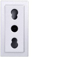 Розетка Hager типу P11-P17, 1М Systo титан, 10/16А-250В (WS115T)