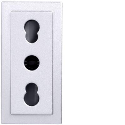 Розетка Hager типа P11-P17, 1М Systo титан, 10/16А-250В (WS115T)