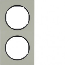 Рамка Berker 2-кратна нержавіюча сталь/чорний, R. 3 (10122204)