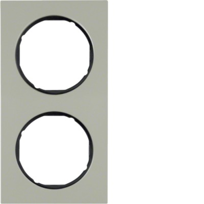 Рамка Berker 2-кратна нержавіюча сталь/чорний, R. 3 (10122204)