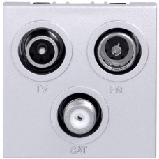 Розетка Hager ТВ-ФМ-САТ кінцева 1-вхід 2М Systo титан (WS256T)