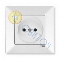 90970007-WH Розетка 1 без з/к белый Meridian Vi-Ko
