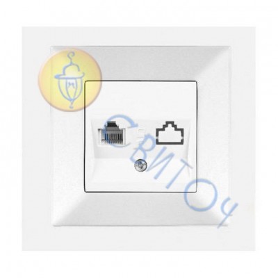 90970013-WH Розетка телефонная(RJ11, Cat3) белый Meridian Vi-Ko