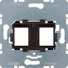 Опорная пластина Berker для модульных разьемов с коричневой вставкой, 2-кратная (454107)