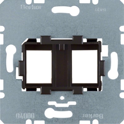 Опорная пластина Berker для модульных разьемов с коричневой вставкой, 2-кратная (454107)