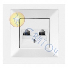 90970035-WH Розетка комп.-телефон (RJ45-RJ11 Cat5E-Cat3) белый Meridian Vi-Ko