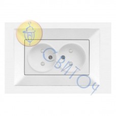 90970055-WH Розетка 2 без з/к білий Meridian Vi-Ko