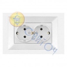 90970056-WH Розетка 2 з з/к білий Meridian Vi-Ko