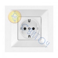 90970008-WH Розетка 1 с з/к белый Meridian Vi-Ko