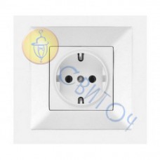 90970008-WH Розетка 1 с з/к белый Meridian Vi-Ko