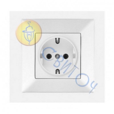 90970008-WH Розетка 1 з з/к білий Meridian Vi-Ko