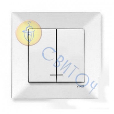 90970050-WH Выключатель 2 с подсв. белый Meridian Vi-Ko