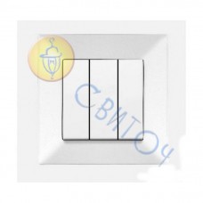 90970068-WH Выключатель 3скр. белый Meridian Vi-Ko