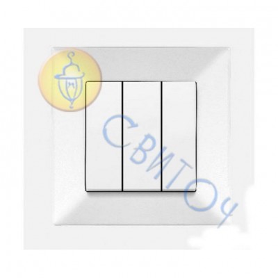 90970068-WH Выключатель 3скр. белый Meridian Vi-Ko