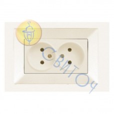 90970255-WH Розетка 2 без з/к крем Meridian Vi-Ko