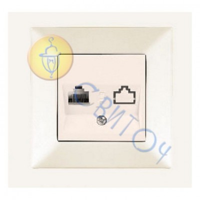 90970213-WH Розетка телефонная(RJ11, Cat3) крем Meridian Vi-Ko