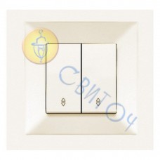 90970217-WH Выключатель 2 проходной крем Meridian Vi-Ko