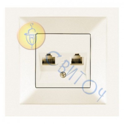 90970235-WH Розетка комп.-телефон (RJ45-RJ11 Cat5E-Cat3) крем Meridian Vi-Ko