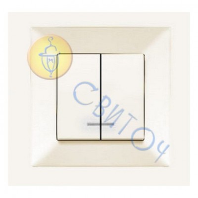 90970250-WH Выключатель 2 с подсв. крем Meridian Vi-Ko