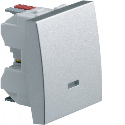 Вимикач Hager універсальний з можлив..підсвічування 2М Systo титан, 10А/250В (WS002T)