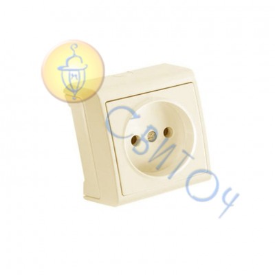 90681207 Розетка 1 откр. крем, Vera Vi-Ko